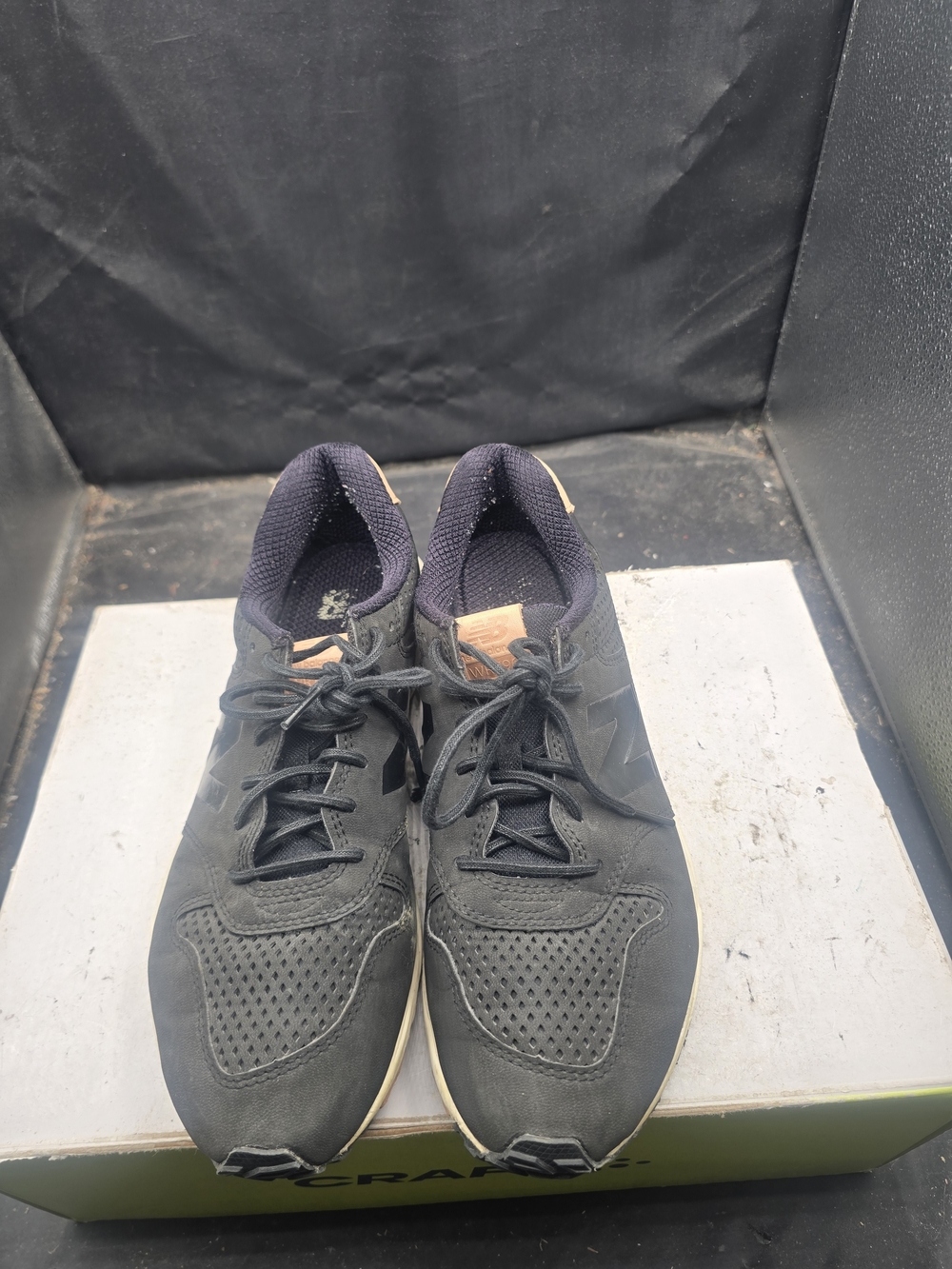 New Balance Black Athletic Sneakers with Cream Accents